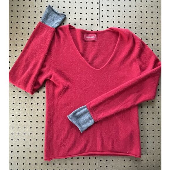 Zadig & Voltaire Deluxe Women’s V-Neck Sweater 100% Cashmere Red Size Small - Picture 2 of 10